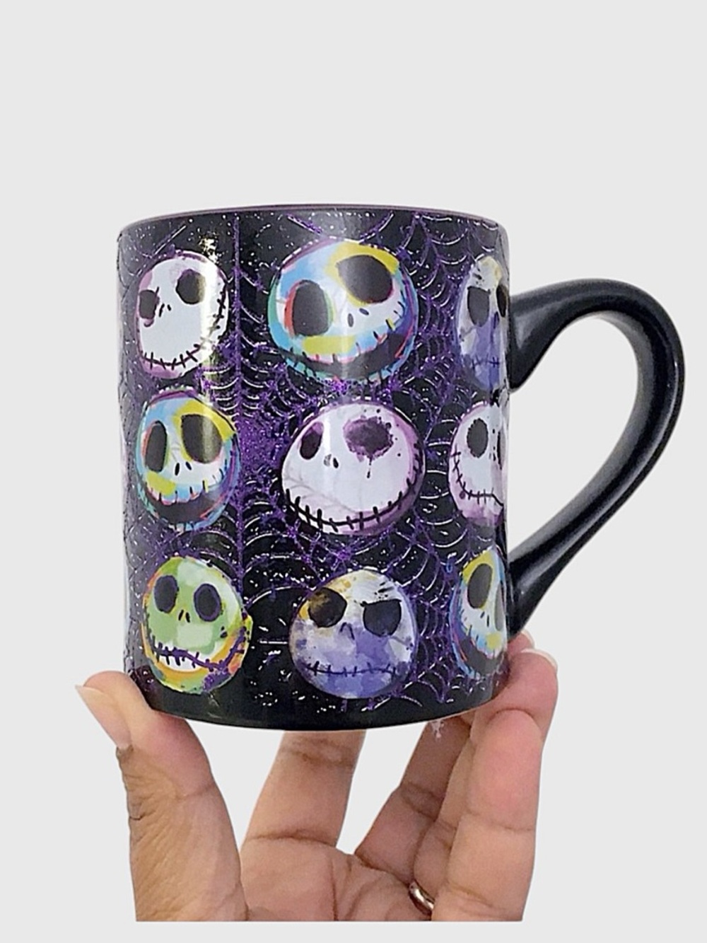 The Nightmare Before Christmas Jack Skellington Skull Heads Pattern Ceramic Mug